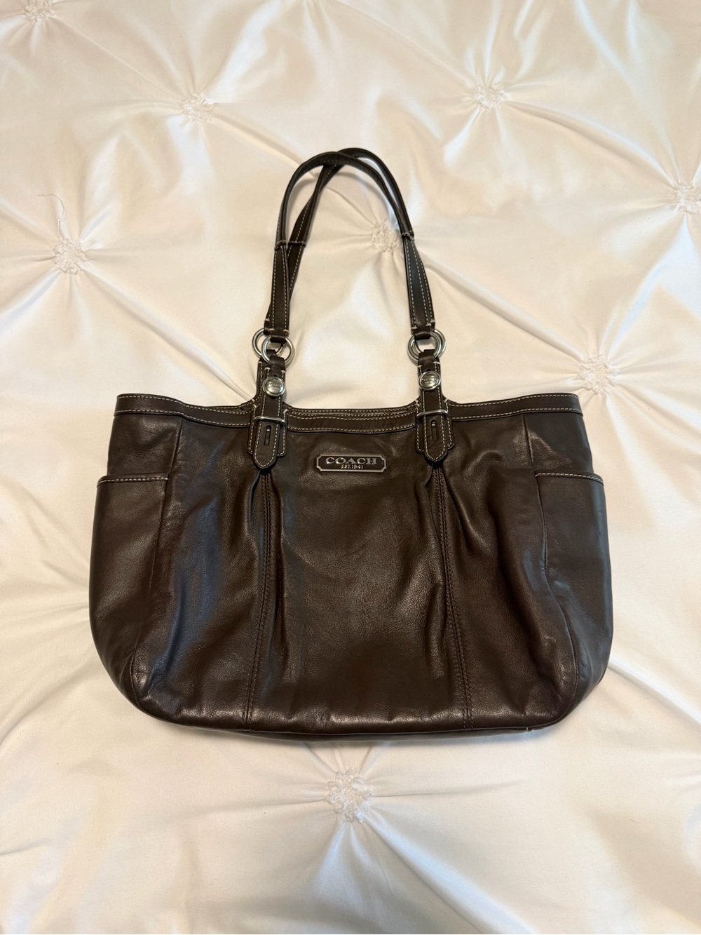 brown vintage coach gallery tote